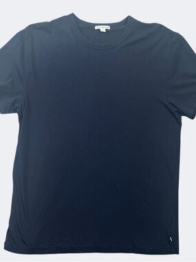 James Perse Navy Short Sleeve Crewneck Tee Size 4 (XL) Soft Combed Cotton FLAW